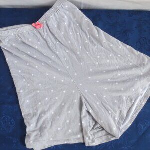 Unlisted Lounge PJ Shorts Dove Gray White Polka Dot Stretch High Waist Size M